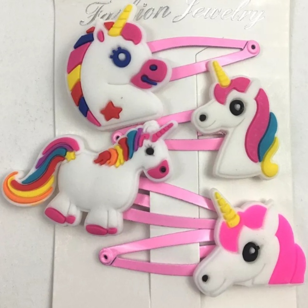 Unicorn snap style hair clips